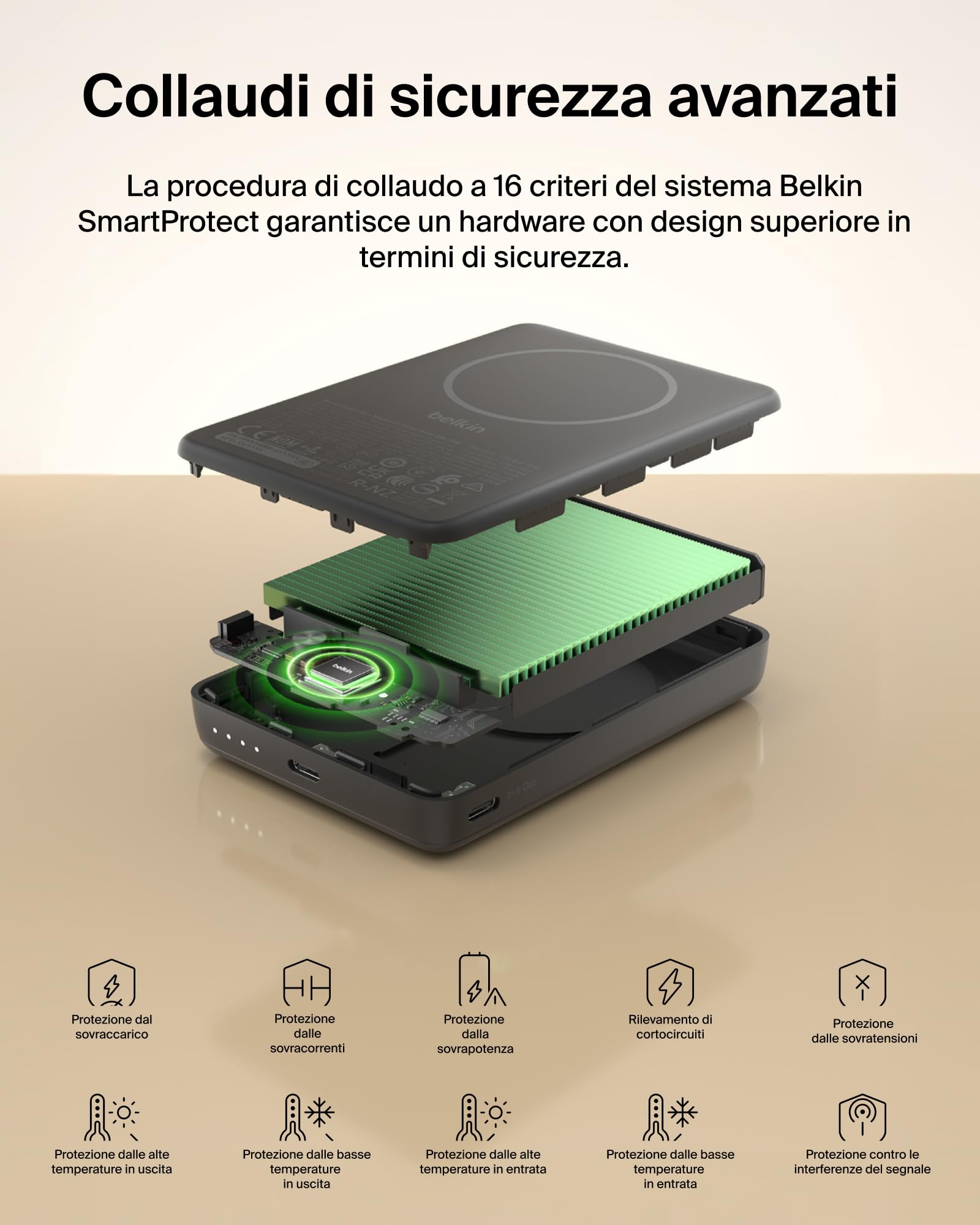 Belkin BoostCharge Power Bank Magnetico 10000mAh, Anello Magnetico - Nero | Caricatore Portatile 10000mAh Wireless, Anello Magnetico per Aggancio ad Accessori, 2 USB-C, Pre-Caricato, Cavo Incluso