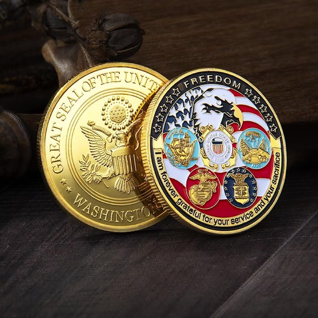 Cadeau souvenir souvenir de l'armée américaine Thank You Challenge sans pièce de monnaie Eagle Veteran Army Marine Corps Armed Forces