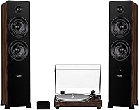 Vista 13 de Fluance RT85N Reference High Fidelity Vinyl Turntable (Walnut), PA10 Phono Preamp and Ai81 Powered Floorstanding Speakers (White Walnut), Nagaoka