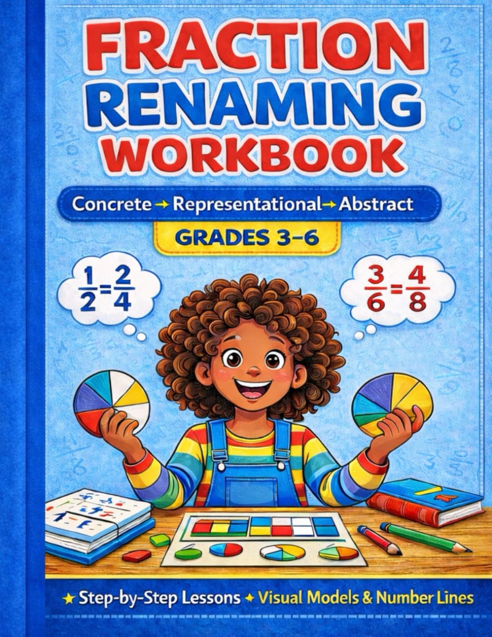 Fraction Renaming Workbook: Equivalent Fractions, Mixed Numbers & Improper Fractions for Grades 3–6 | A Step-by-Step CRA Math Workbook for Visual Learning