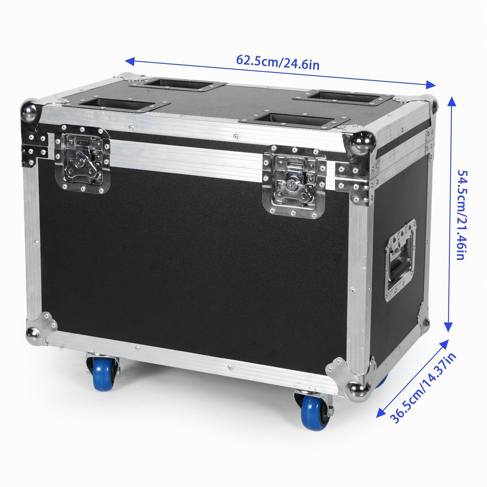 Flight Case con ruedas 2 IN 1Fly Case para 19x15W Cabeza Móvil RGBW Beam Wash Zoom, Negro