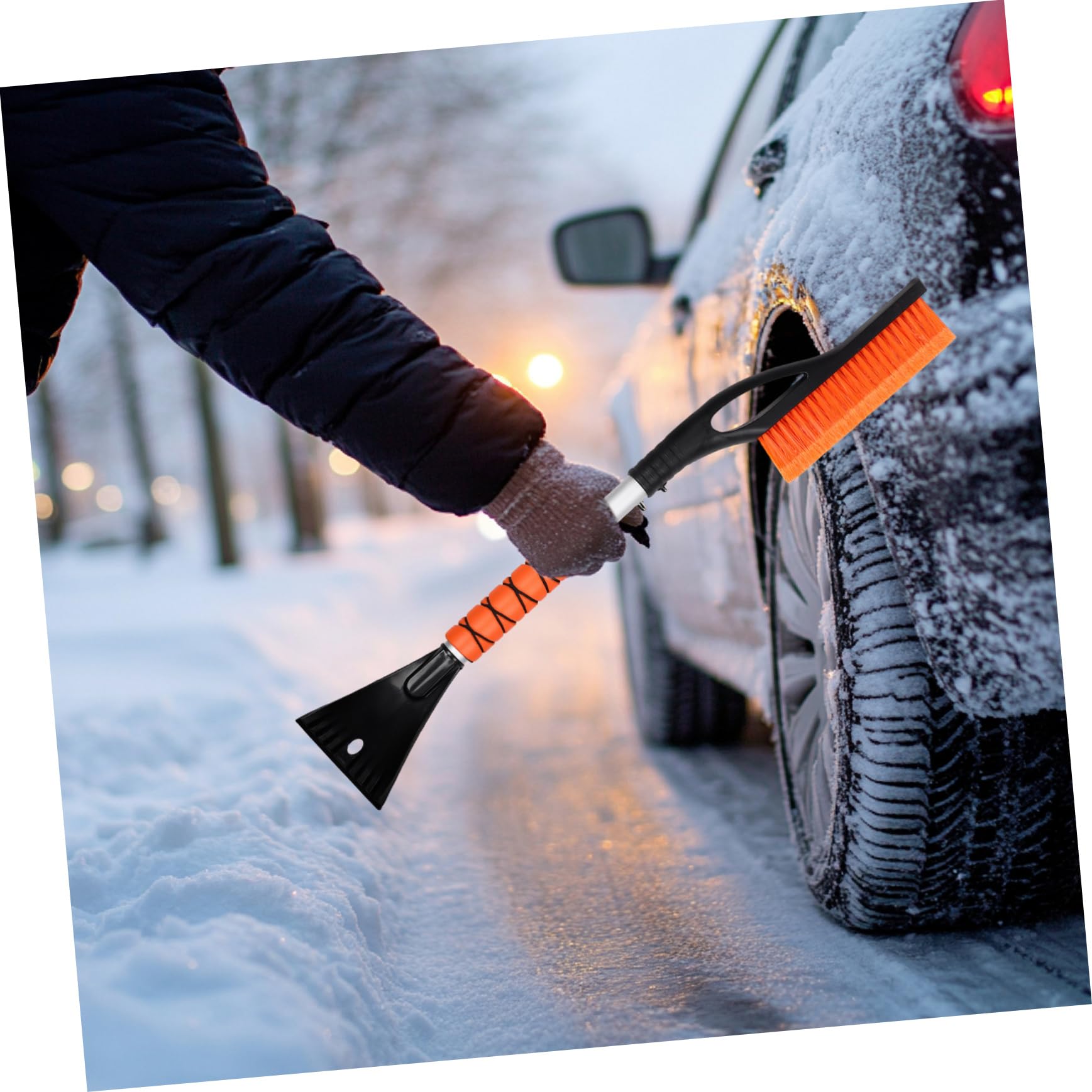 2pezzi Raschietto Estensibile per Neve e Ghiaccio per Auto Strumento Multifunzionale per Parabrezza e Finestrini Resistente e Pratico per La Rimozione della Neve e del Gelo