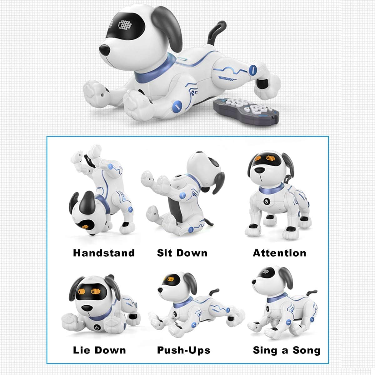 Cane Robot Telecomandato 8WD Per Bambini 3+ Anni - Programmable, Con Luci LED, Danza Ed Evita Ostacoli