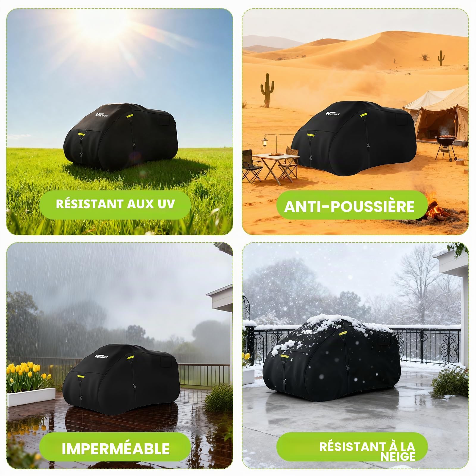 Housse de protection 600D pour ATV étanche robuste remorquable pour quad 4 roues étanche pour extérieur couverture pour quad toutes saisons protection UV pour Polaris Kawasaki Yamaha Suzuki