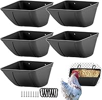 Vista 9 de Comedero Colgante para Pollo para Cabra, Oveja, Ciervo, Aves de Corral, Pato, Pollo, Valla de Alimentación, Contenedor de Alimentación para Ganado