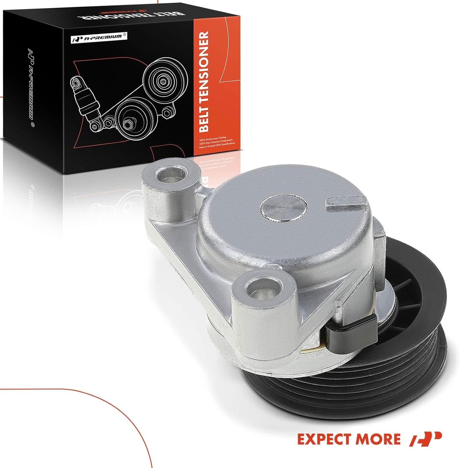 A-Premium Belt Tensioner Assembly with Pulley Compatible with Chevrolet Silverado Suburban Avalanche & GMC Sierra 2500 HD 3500 Classic, Yukon XL 2500, Replace# 2086262, 12580828