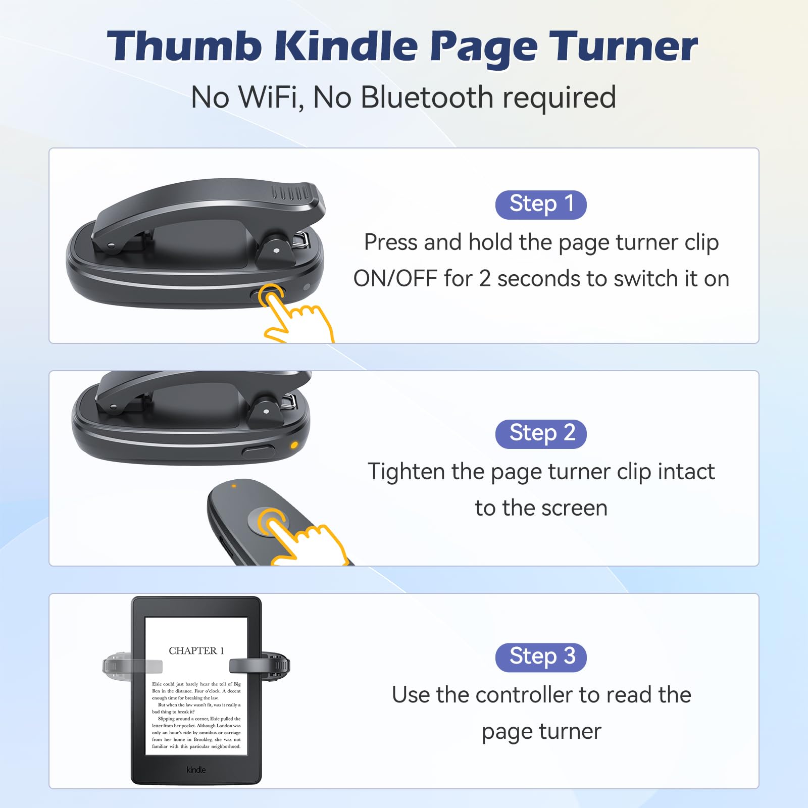 RF Remote Reader Reader Turner di Pagina su Kobo, Kindle, Gira Pagina E-book, per iPad iPhone Android Tablet, Pagina Turner per Lettura Romanzi
