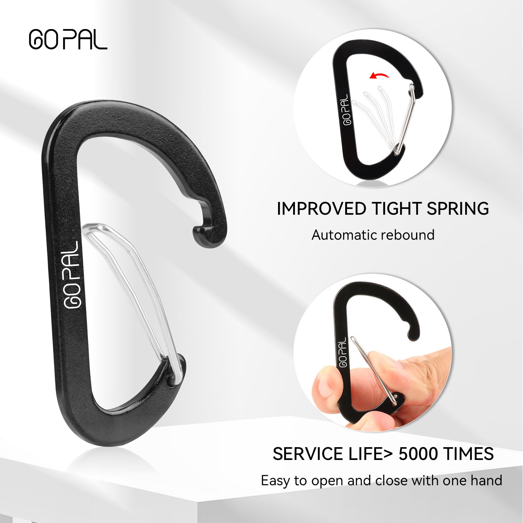 Black Carabiner Clip - 2.3