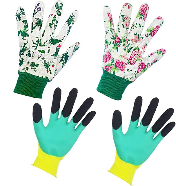 Gardening Gloves for Women (4 Pairs) Ladies Household and Garden Glove Waterproof Floral Gardening Gloves for Weeding, Digging, Raking and Pruning