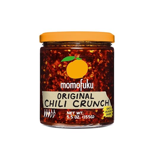 Momofuku Chili Crunch by David Chang, (5.5 Ounces), Chili Oil with Crunchy Garlic and Shallots, Spicy Chili Crisp