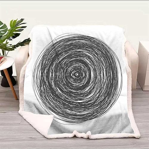 Miniatura 2 de Scribble Vortex Picture Cobijas Calientes para Invierno - Manta de camping suave y acogedora para sofá, cama, sofá, silla, tamaño 47 x 59 pulgadas