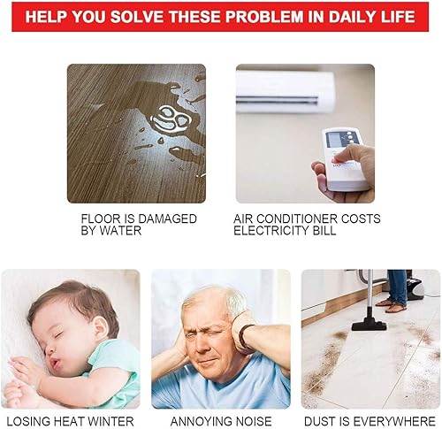 Miniatura 6 de Paquete de 2 topes para puerta debajo de la puerta para puertas exteriores e interiores, tira de barrido de puerta debajo de la puerta, bloqueador