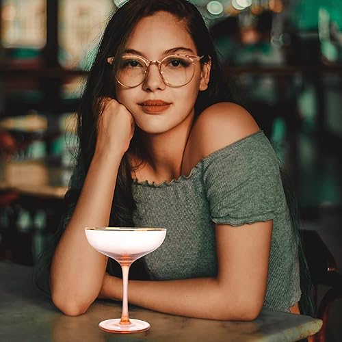 Miniatura 7 de BESTOYARD Vasos de vidrio de 11 onzas de Margarita de vidrio duro transparente para cóctel, vasos de cristal Highball Coupé congelado de 10.8 fl oz,