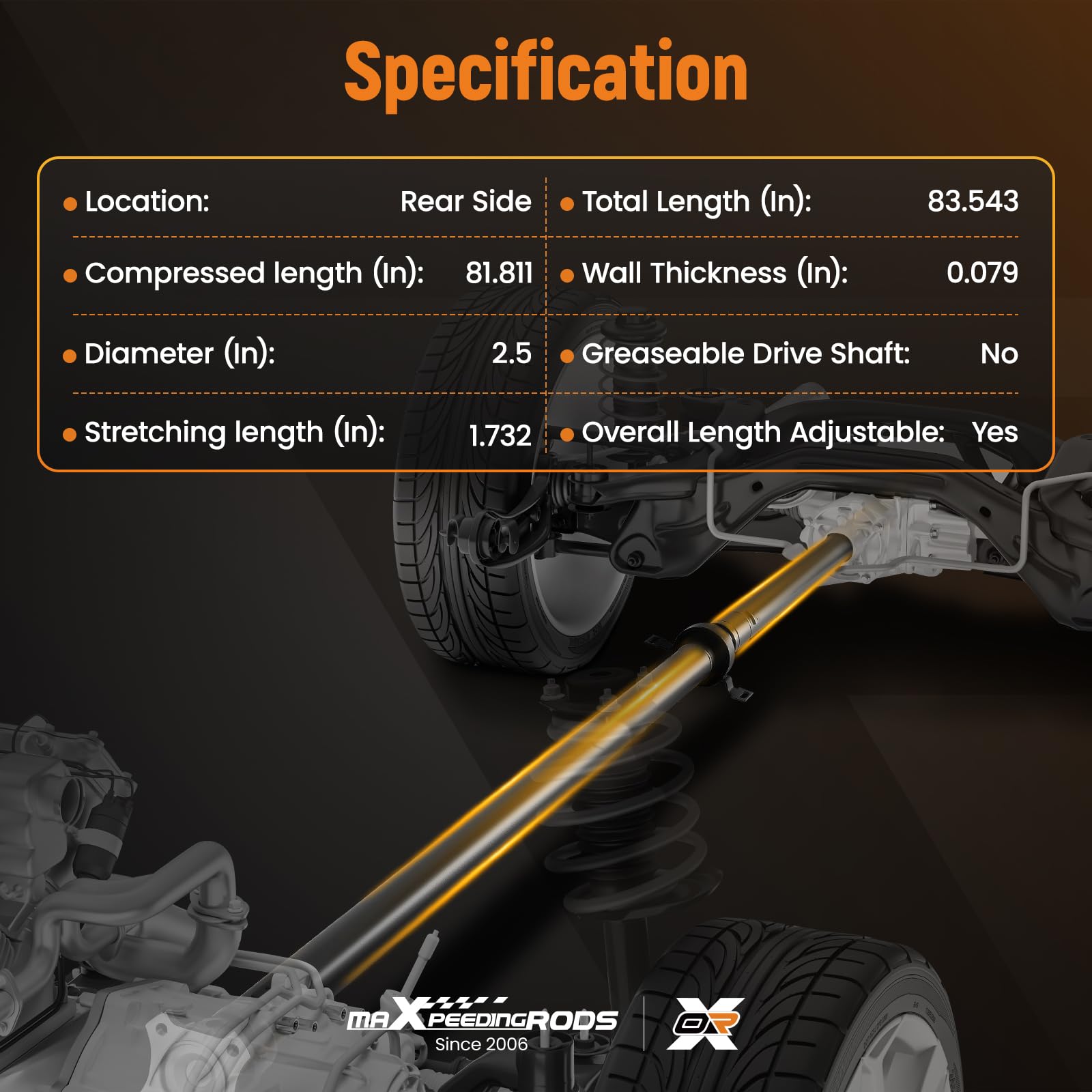 maXpeedingrods Tylny wał kardanowy do Dacia Duster HM HS 1,2 l 1,3 l 1,5 l 1,6 l 4 x 4 2010-2022
