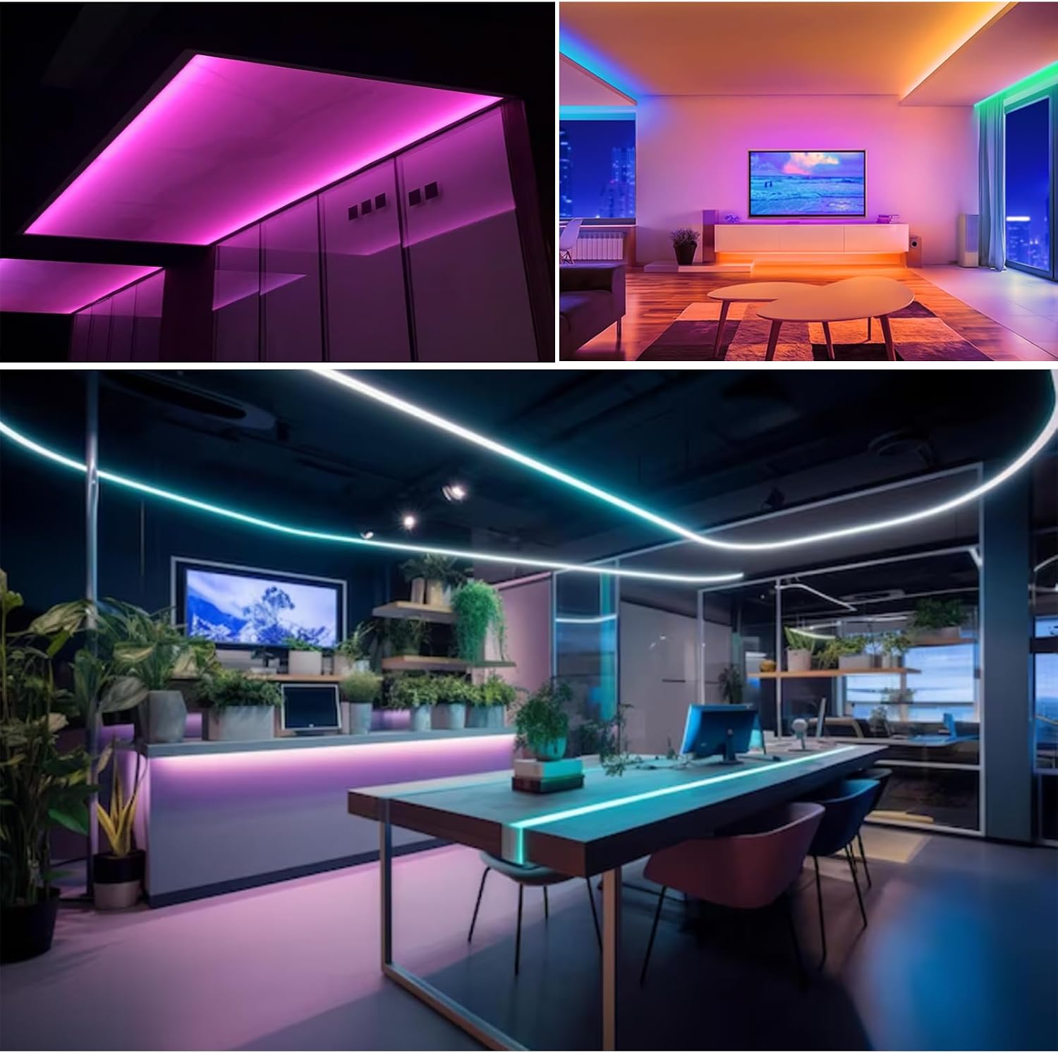 12V RGB LED Strip Light, 16.4ft 10000 lm Super Bright SMD 5050 IP20 Total 600 LEDs, LED Color Changing Rope Light Strip for Bedroom, Kitchen, Advertising Decoration