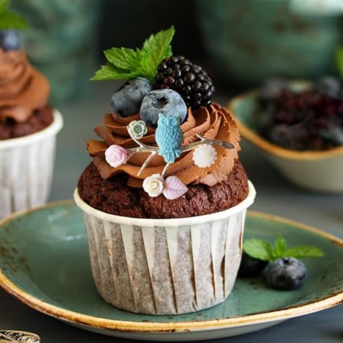 Miniatura 4 de Mujiang Moldes de silicona 3D de búhos y pájaros para árbol de ramas y hojas, molde de fondant para flores, chocolate, dulces, decoración de