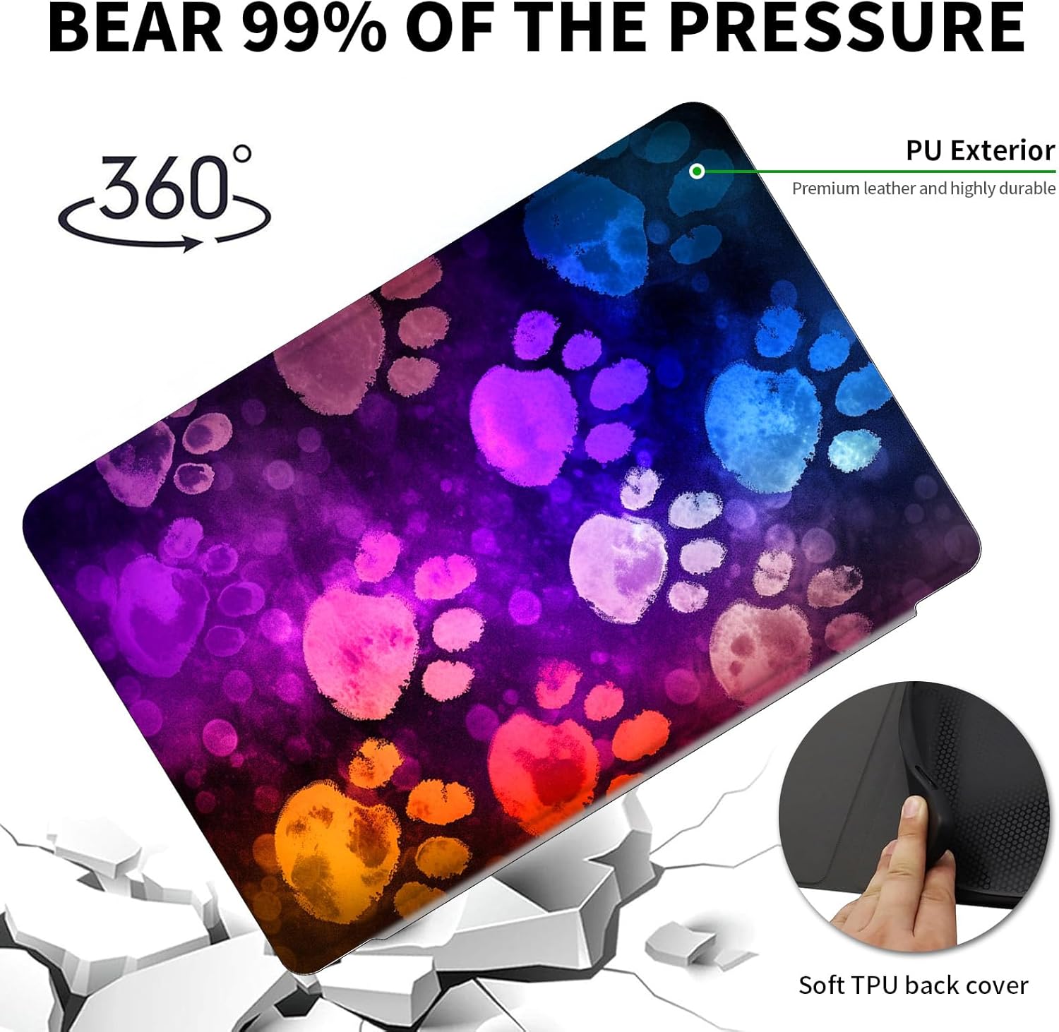 for Amazon Fire Max 11 Tablet Case,(13th Generation, 2023 Release) 360 Degree Rotating Swivel PU Leather Stand Flip Folio Cover with Auto Wake/Sleep Case for Fire Max 11,Purple Glitter Paw