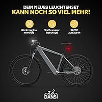 Vista 6 de DANSI Luces de bicicleta para montar por la noche, súper brillante con funciones intermitentes. Fácil de instalar conjunto de luces para bicicleta