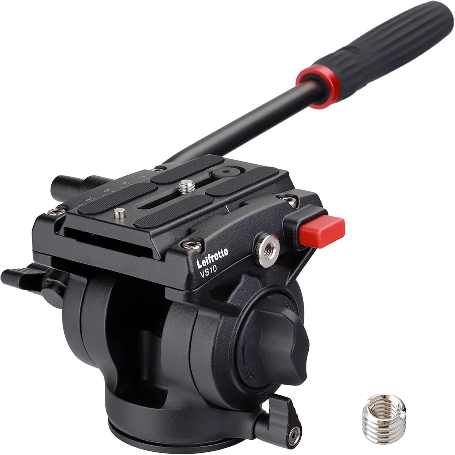 Leifrotto VS10 Video Tripod Head, Heavy Duty Fluid Head with Quick Release Plate for Video Camera Connection, Max Load 22 Pounds, Supports Tripods, Monopods Connections : Electronics
