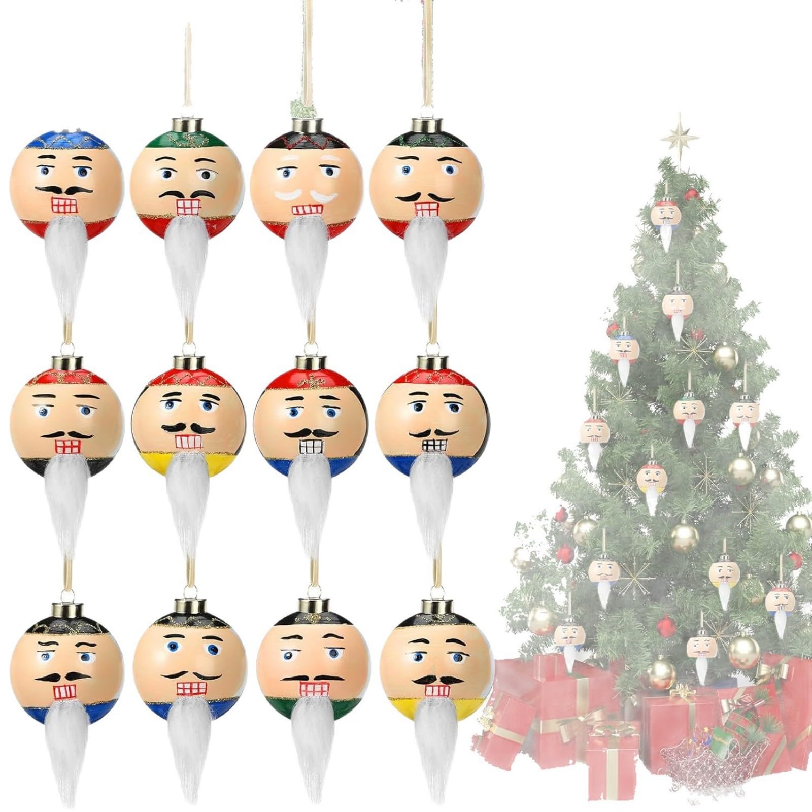 Kalttoy 12Pcs Shatterproof Festival Ball Hanging Ornament Christmas Tree Decoration for Mantel Staircase Window Doorway Hanging Ball for Tree