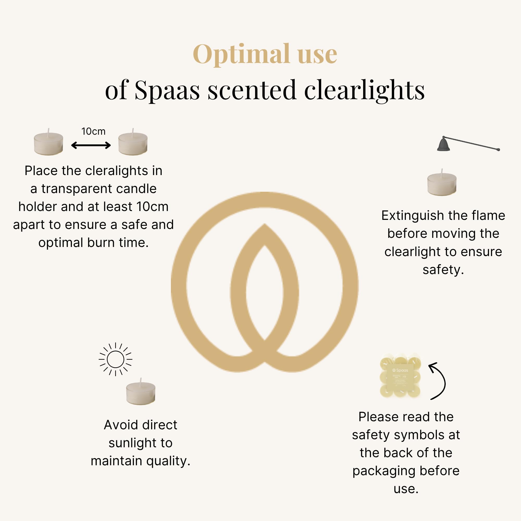 Spaas 144 Duftende Clearlights, 4.5 Stunden, Vanilleblüte und Moschus