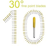 Vista 2 de 80 cuchillas de repuesto para máquinas de corte Cricut Explore Air2/Air 3/Maker/Maker 3/Expression -10 cuchillas de punta fina de 30°, 60 hojas