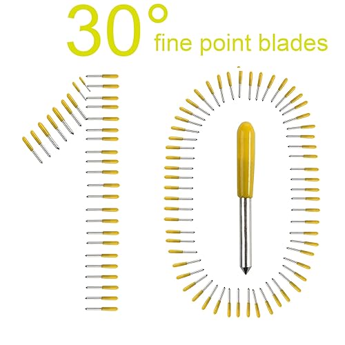 Miniatura 2 de 80 cuchillas de repuesto para máquinas de corte Cricut Explore Air2/Air 3/Maker/Maker 3/Expression -10 cuchillas de punta fina de 30°, 60 hojas