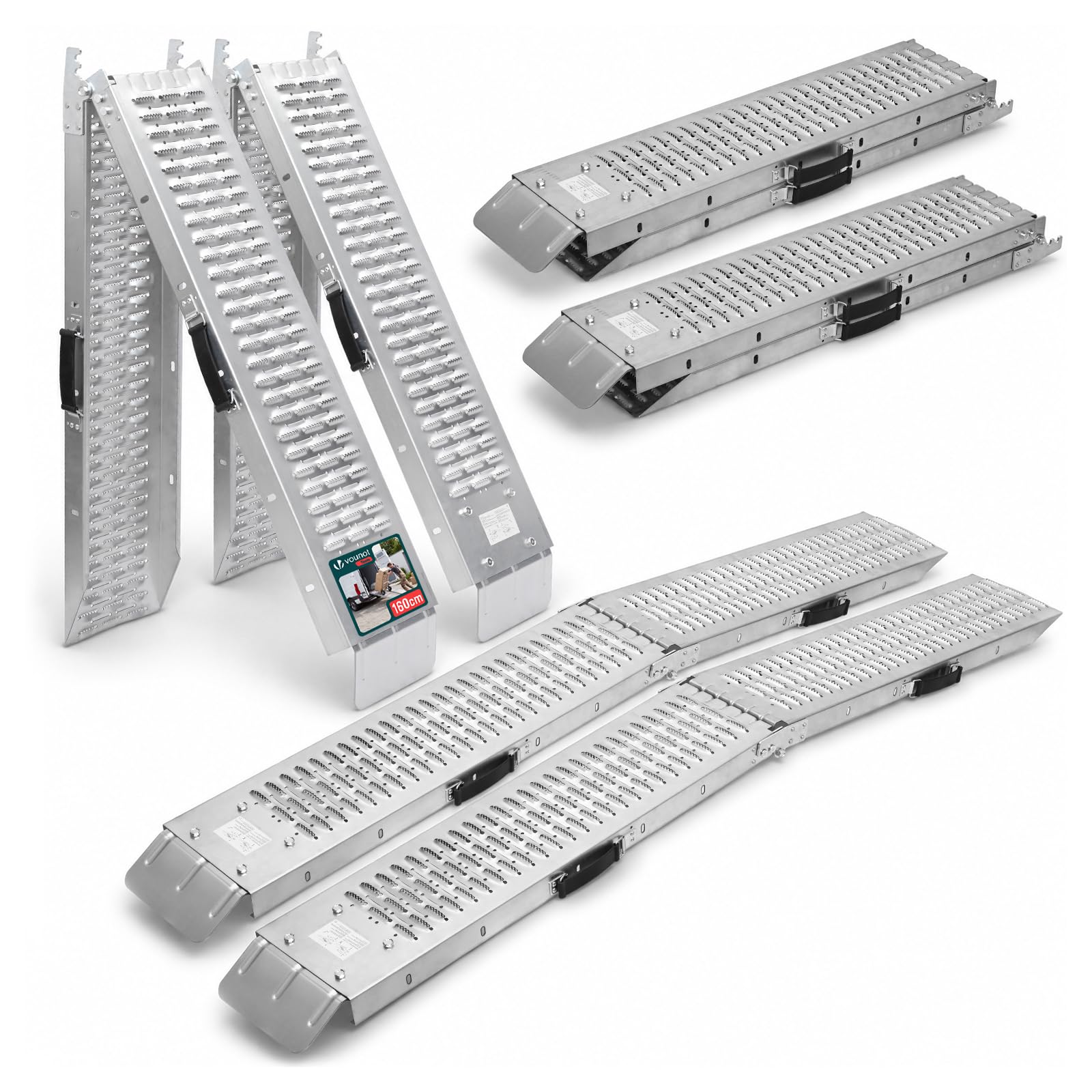 ‎Vounot Vounot Set Of 2 Folding Loading Ramps Heavy Duty 400 Kg Max Loading
