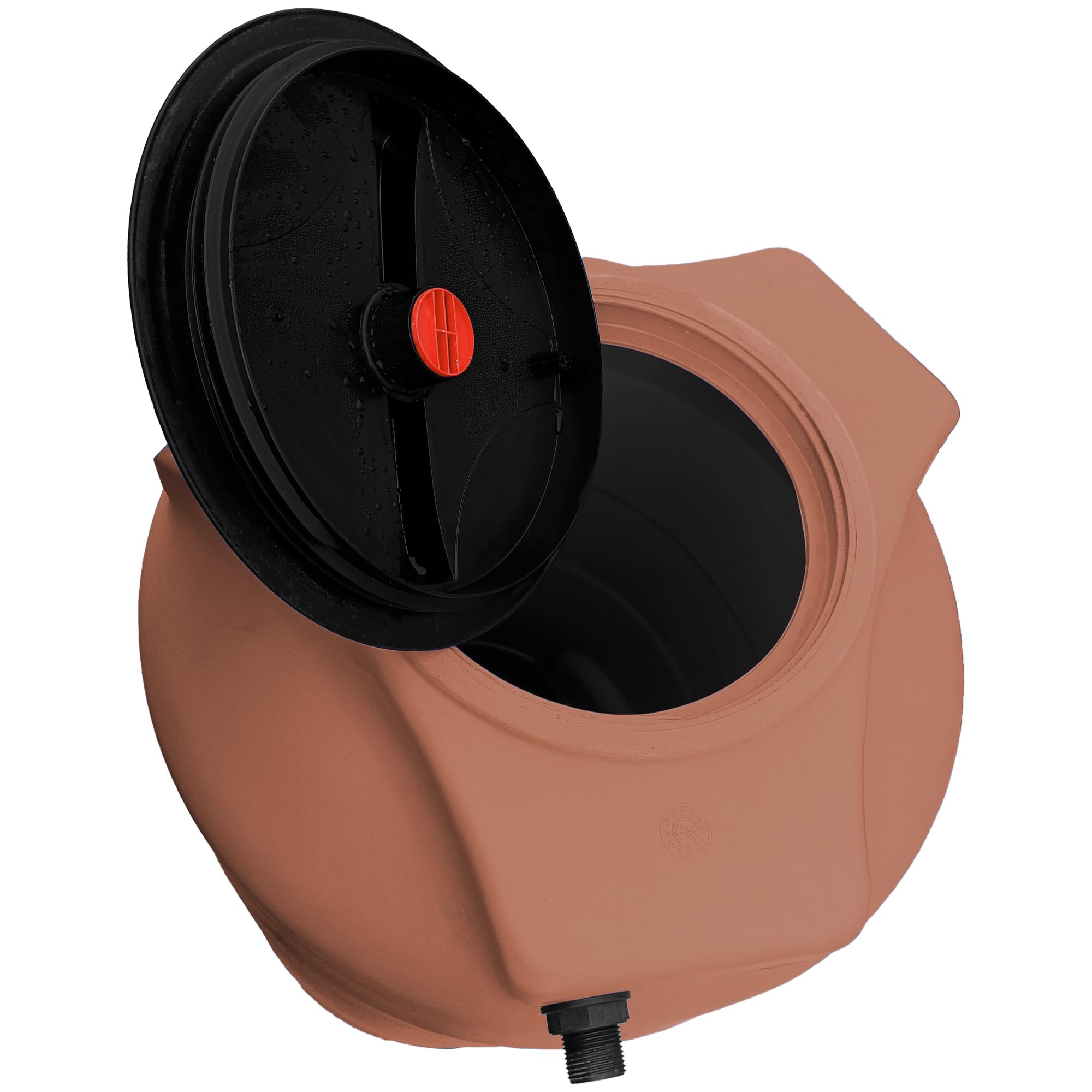 Esto Serbatoio Acqua Verticale FINTA TERRACOTTA 300L o 500 L Cisterna Cilindrica, Bidone Acqua Potabile in Polietilene Atossico Serbatoio Piovana, Pompa (300 Litri)