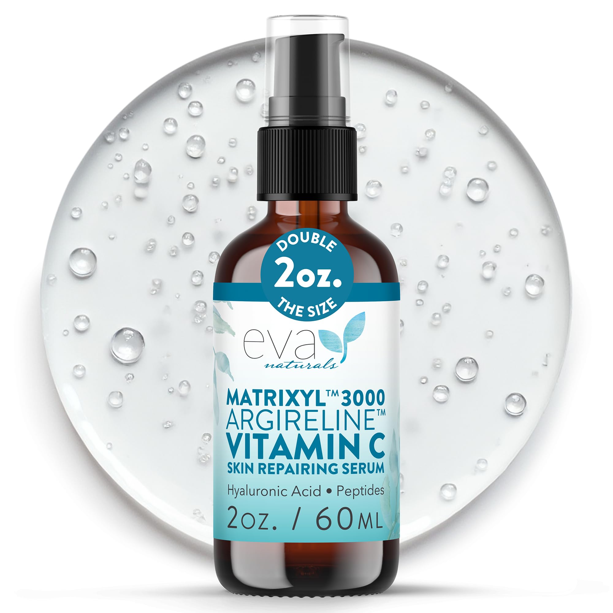 Eva Naturals Matrixyl 3000 Serum - Ultimate Peptide Serum for Face, Argireline Serum, Collagen Face Tightening, Anti-Aging Serum, Plumping Serum for a Revitalized, Youthful Glow