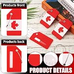 Étiquettes de bagages, 6 Balises de bagages drapeau canadien Pcs, étiquettes de bagages en silicone avec nom ID Carte pour sac à valises à bagages (rouge)