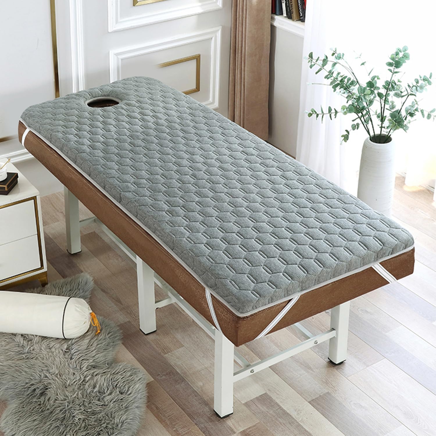 Cubrecolchón de espuma viscoelástica de 6 cm para camas de spa cuadradas y redondas de 60x180 cm