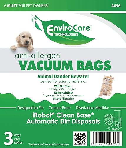 Miniatura 4 de EnviroCare Bolsas de repuesto para aspiradora de alérgenos diseñadas para adaptarse a iRobot Roombai7, i7+, i7Plus, i8, i8+, i3, i3+, i4, i4+, i6,