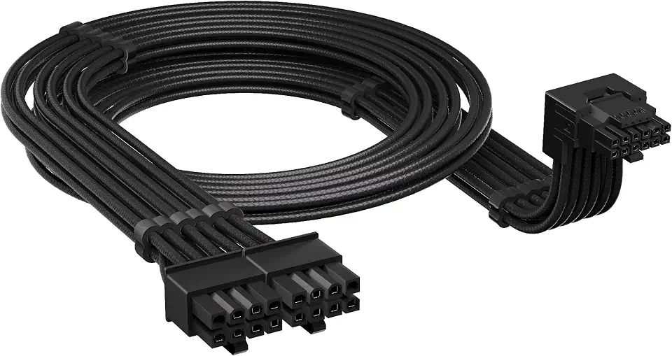 Corsair Type 4 PSU 90° 12V-2x6 GPU Power Cable – for NVIDIA GeForce RTX Graphics Cards, Easy Connection, Ultra-Flexible, Thermal Protection – Style B