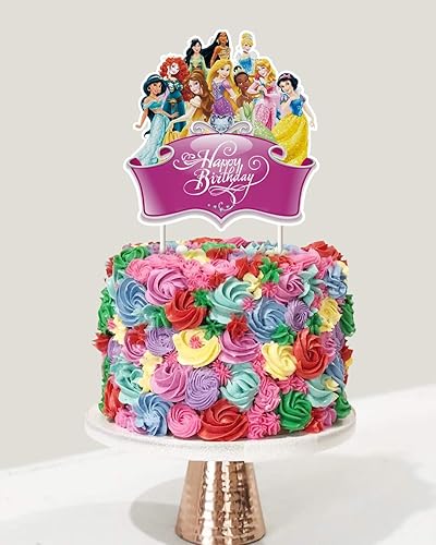 Miniatura 4 de Decoraciones para pastel de princesa, suministros de fiesta de cumpleaños, decoración de princesa