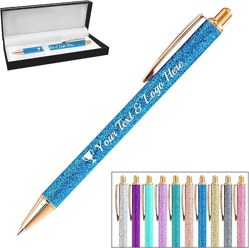Bolígrafo personalizado, 1 unidad, bolígrafo personalizado con logotipo de mensaje de nombre comercial impreso, carcasa de metal brillante de tinta