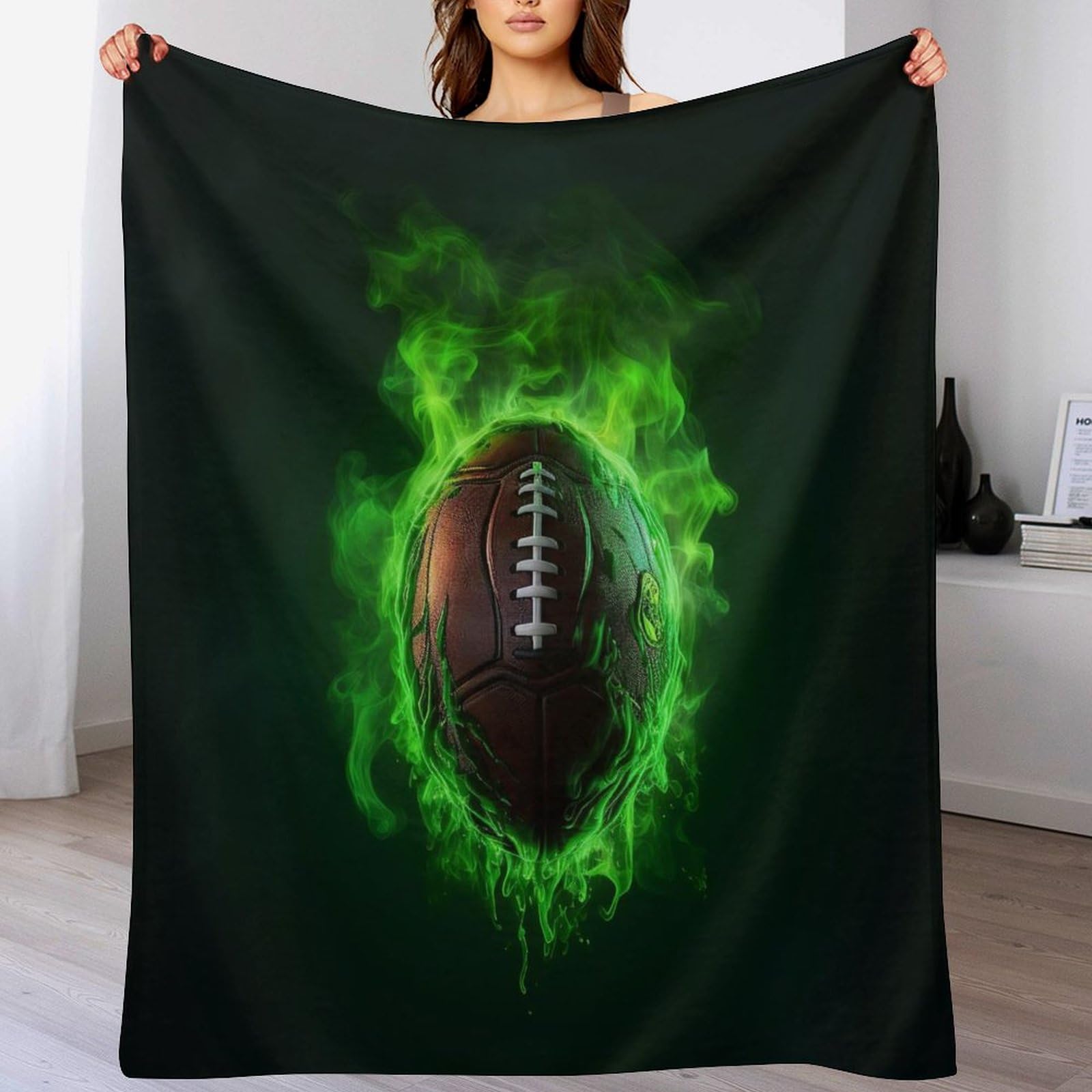 Plaid Rugby Couverture Polaire anti-courants d'air pour Canapé