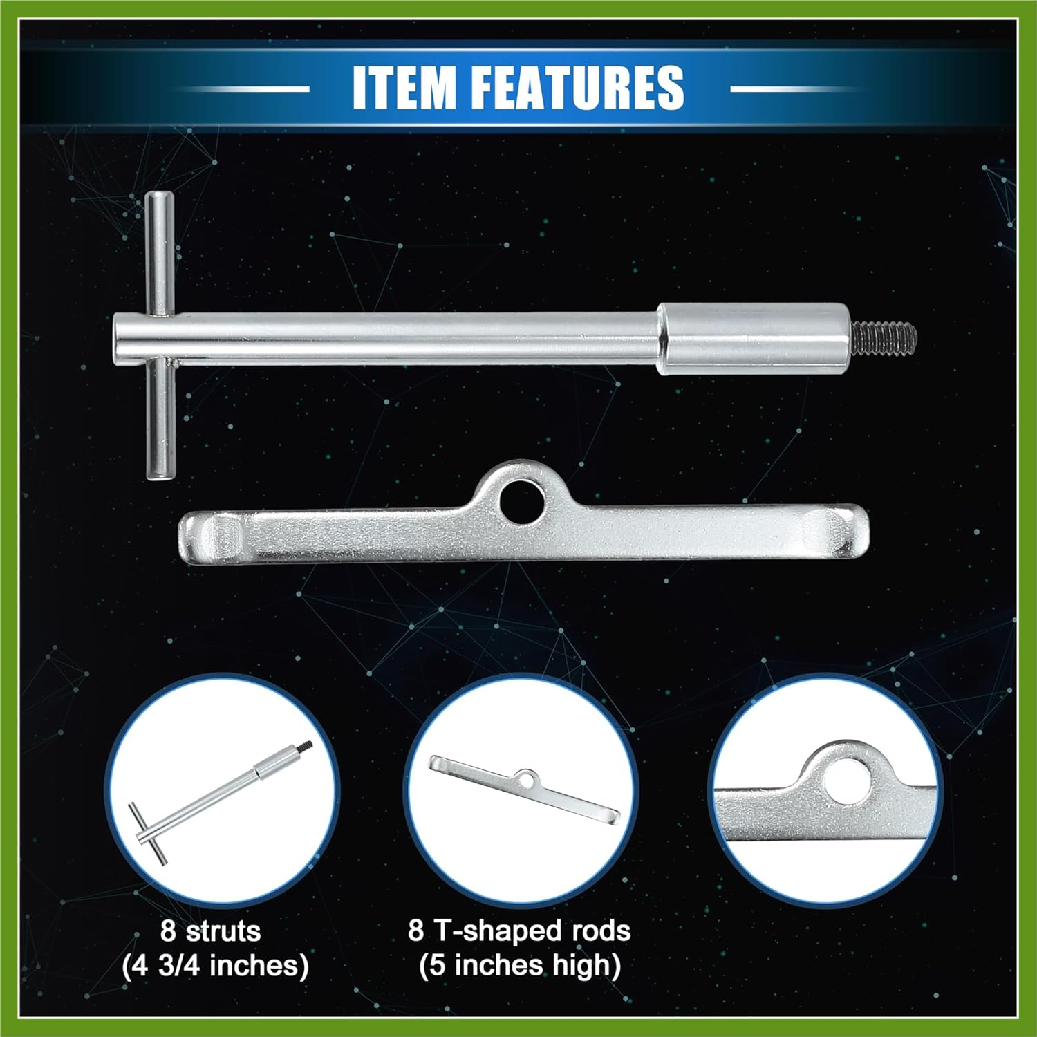 T-Shape Valve Cover Bolts Hold Down Kits Compatible for Chevy SBC 265 283 302 305 307 327 350 400, Durable Alloy Silver Tone Vehicle Components