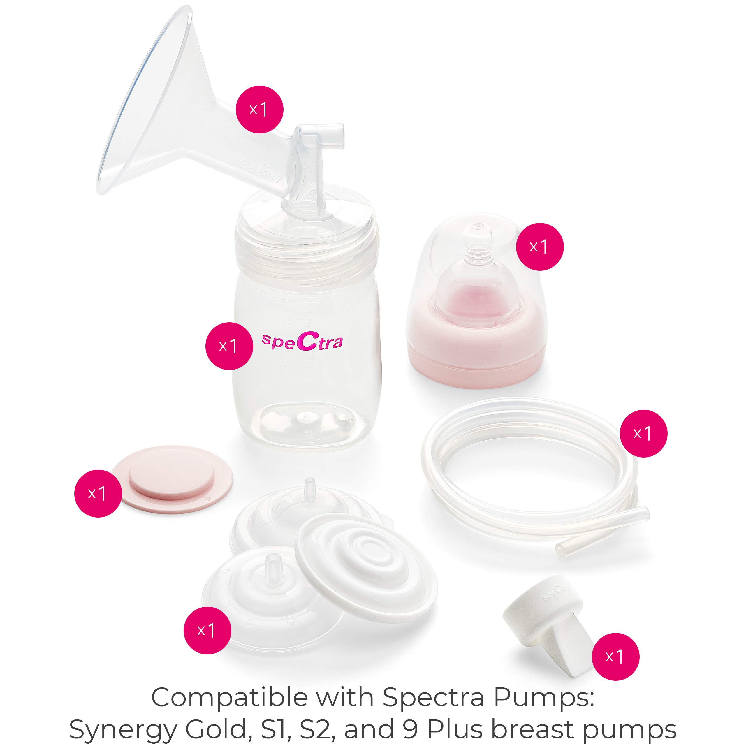 Spectra Premium Breast Milk Pump Accessory Kit with Baby Bottles Medium 24mm
