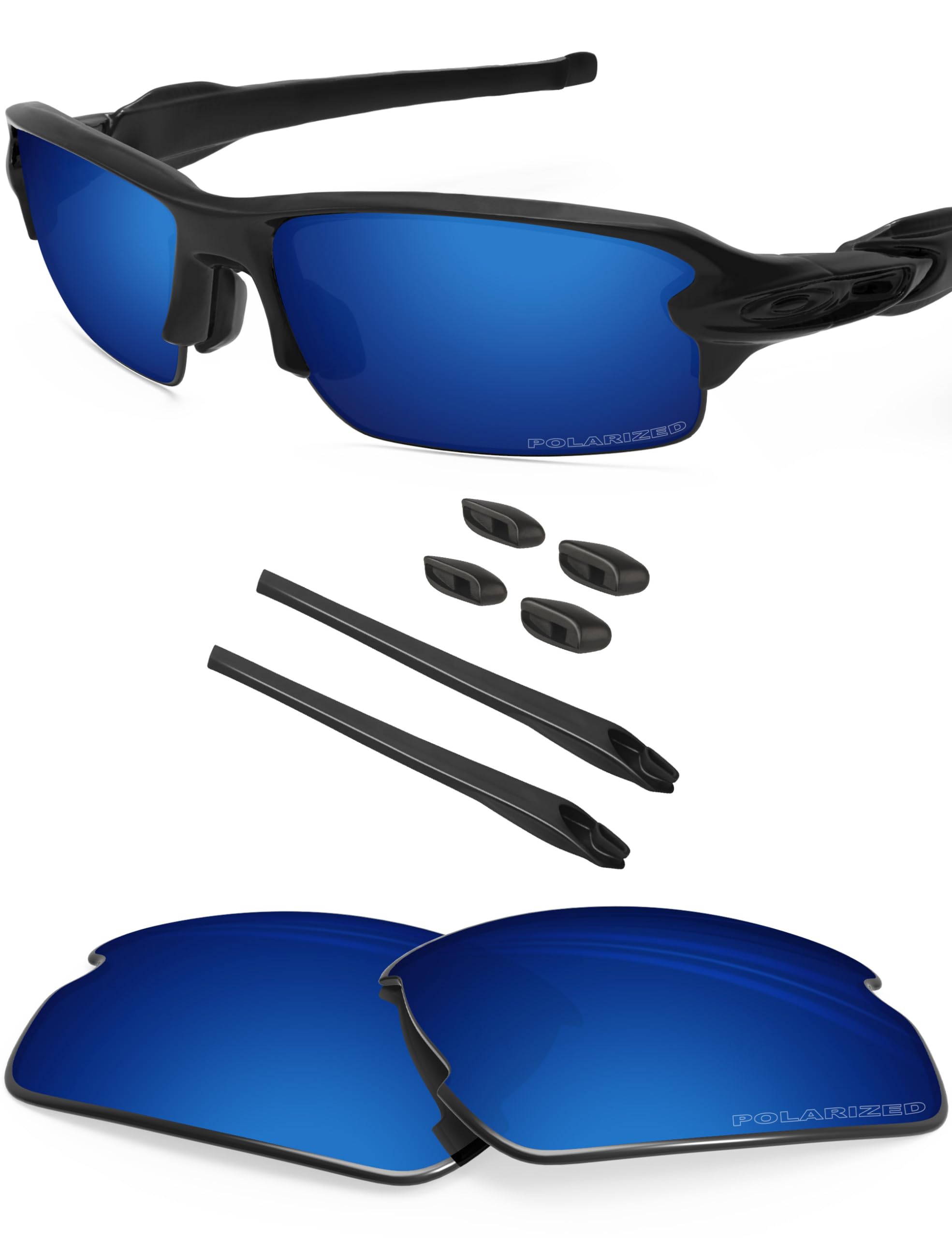 Blazerbuck Men's Midnight Blue Polarized Polarized Replacet Lenses & Sock Kit For Oakley Flak 2.0 Oo9295 - Midnight Blue