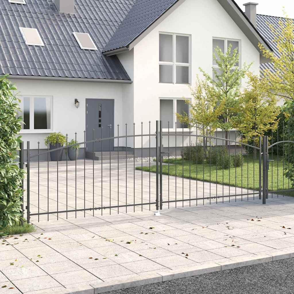 Podwójna brama WOERDEN 400 x 174,5 cm stal szara