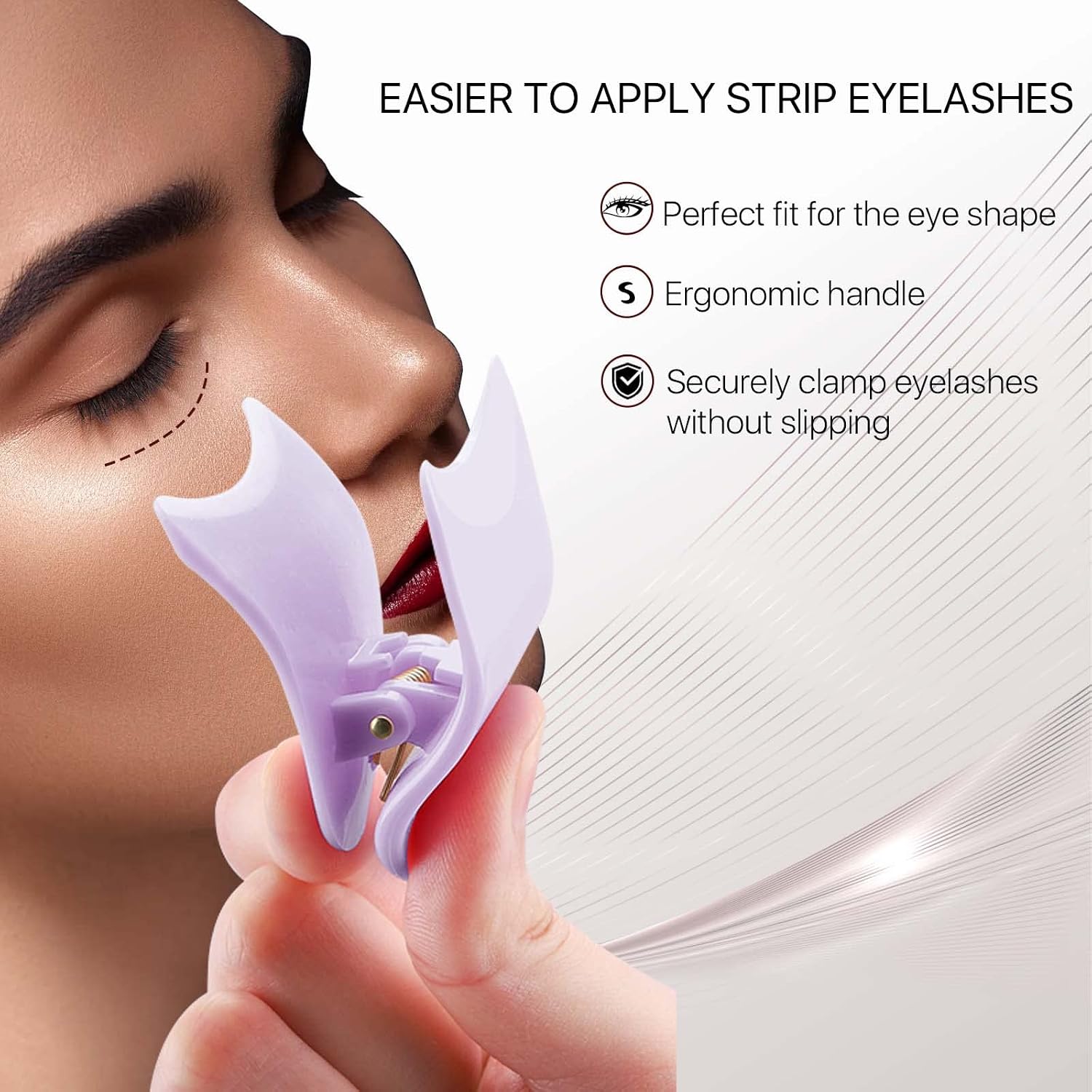 Eyelash Applicator Tool 35mm Width Lash Applicator Clip, 1PCS Eyelash Tweezers for False Lashes image 5