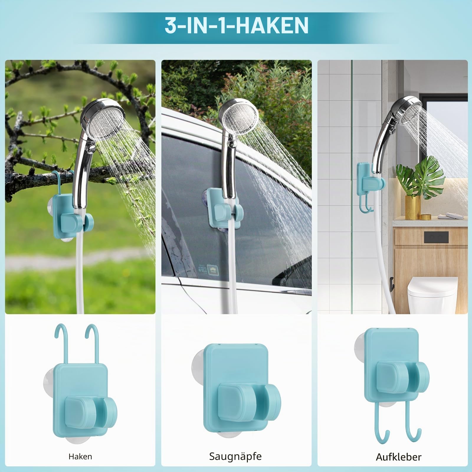 Camping Dusche Set mit Duschzelt, Elektrischer Akku Duschpumpe (4500mAh), 25L Faltbarer Wassereimer & LED Licht – Tragbare Outdoor Dusche für Camping, Strand, Garten & Haustiere (Blau)