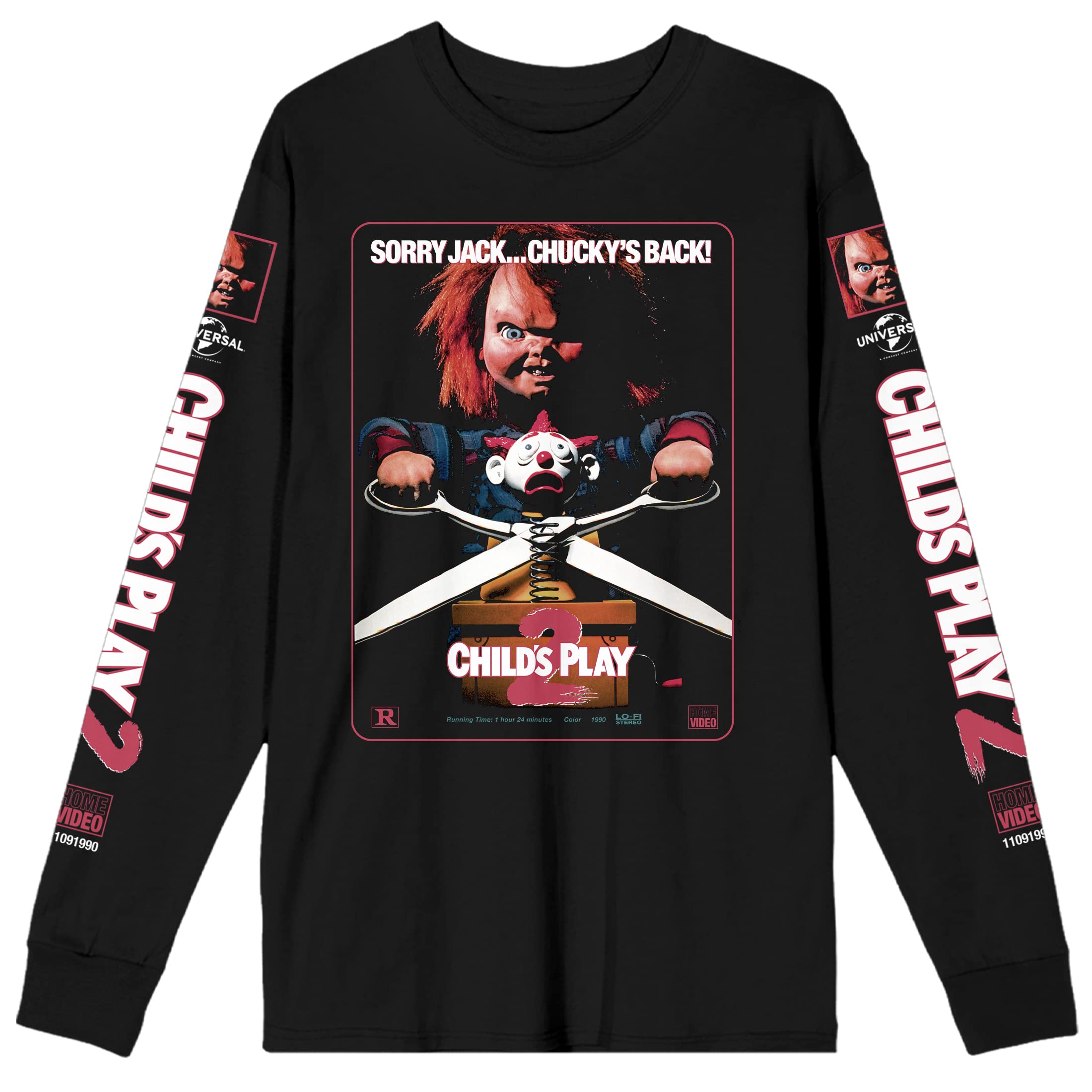 下敷き　チャイルドプレイ Amazon.com: Chucky Child's Play 2 VHS Cover Art Crew Neck Long