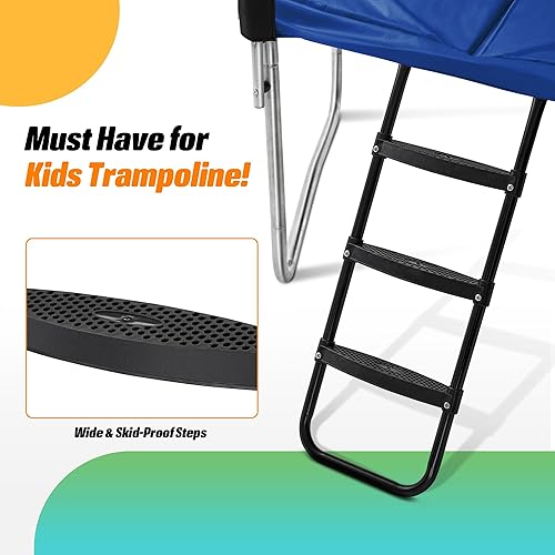 Miniatura 7 de Exacme Trampolín rectangular de 7 x 10 y 8 x 12 pies para niños, doble abertura, pequeño trampolín rectangular para exteriores con red de cierre, 4