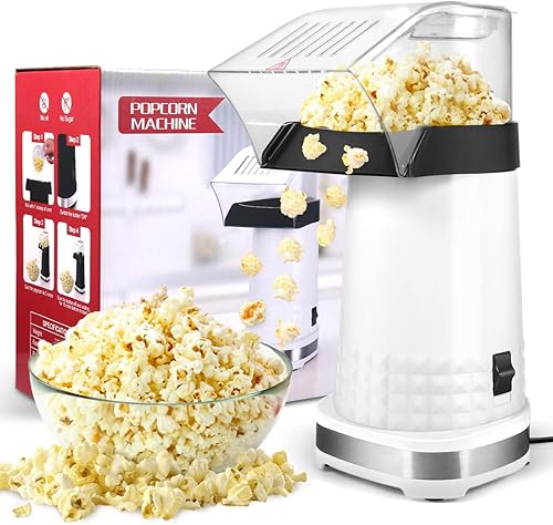Máquina de palomitas de maíz, alta tasa de reventado, 3.5 cuartos de galón, 1200 W, 2 minutos de estallido rápido, sin aceite, sin BPA, mini máquina