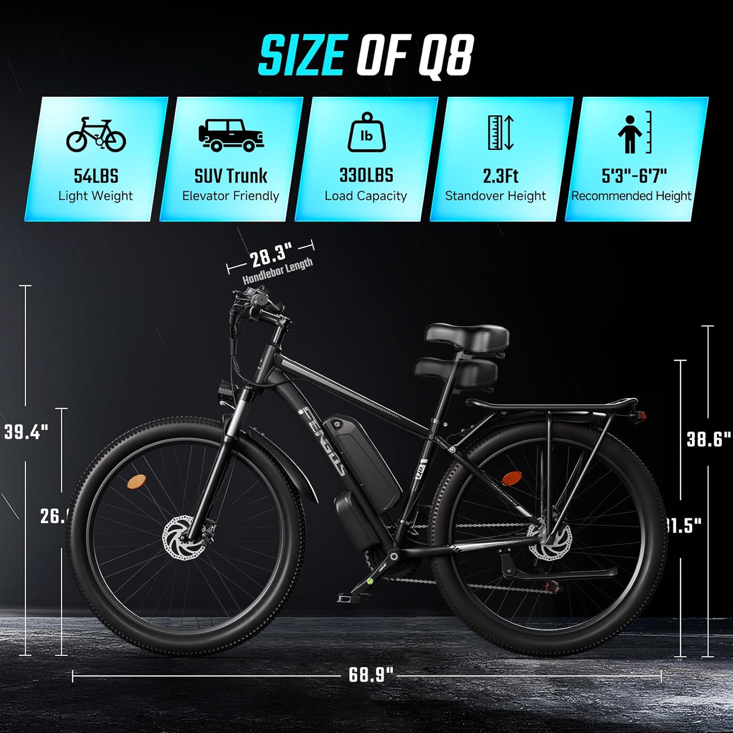 2000W Ebike for Adults, 80 Mile 32MPH Electric Mountain Bike, 48V 840WH Aluminum Electric Bicycle, 21-Speed Gears E Bike, Dual Disc Brakes with Brake Taillight, 27.5" Tire, Front Dual Suspension