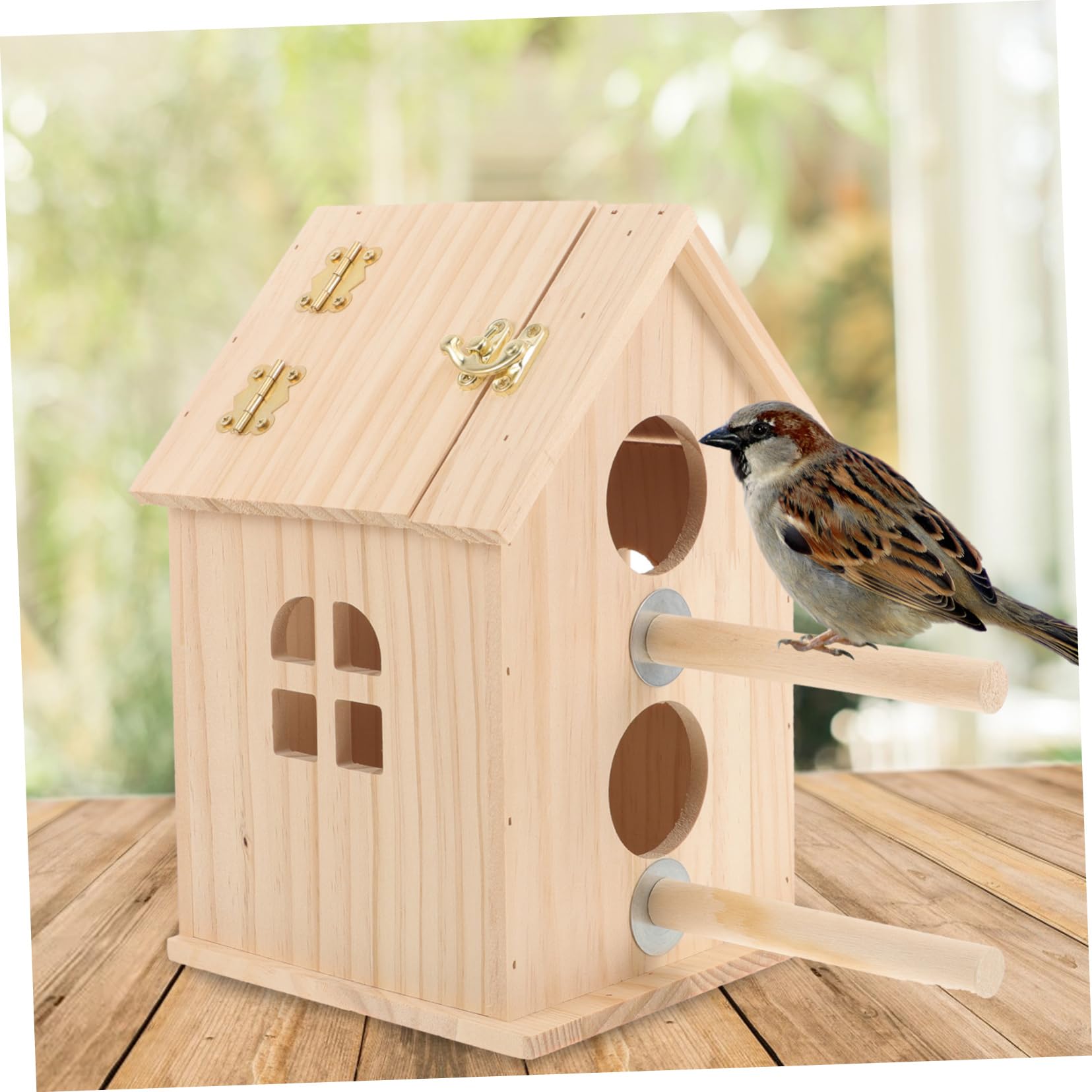 Yardwe Nido per Uccelli Legno Scatola di Allevamento per Piccoli Uccelli Casa Appesa per Nido di Cocorite e Pappagalli Decorazione per Giardino e Balcone Facile da Pulire e Sicura