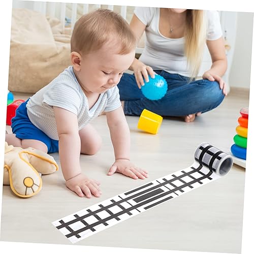 Miniatura 4 de 2 rollos de cinta de papel de carretera, cinta de papel para vías de ferrocarril, calcomanías de tráfico para carretera, cinta de carretera para