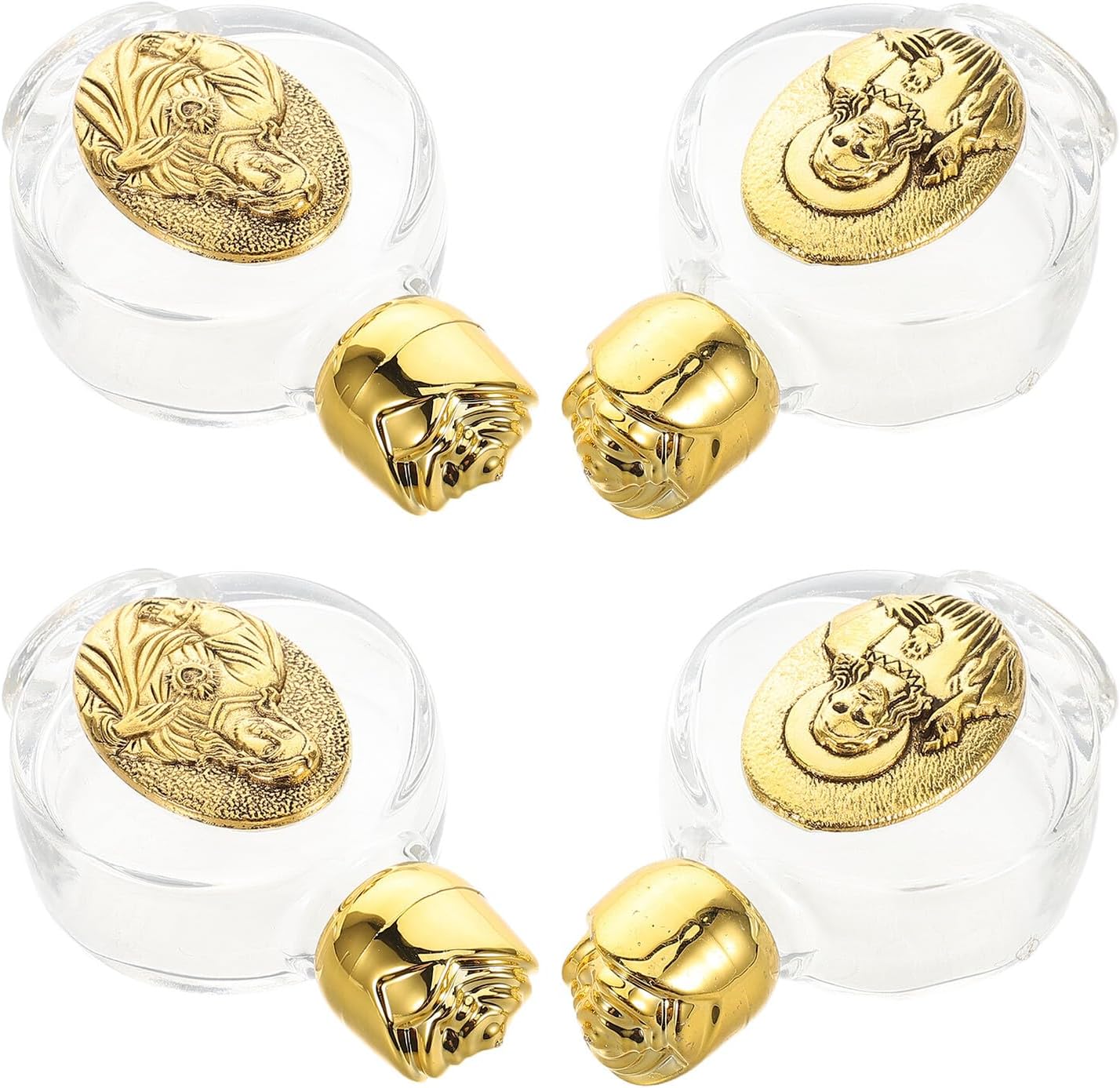 BESPORTBLE 4pcs Portable Christian Holy Water Bottles with Embossed Rose Design, Small Glass Containers for Baptism and Church Wedding Favors, Refillable Decorative Water Jars